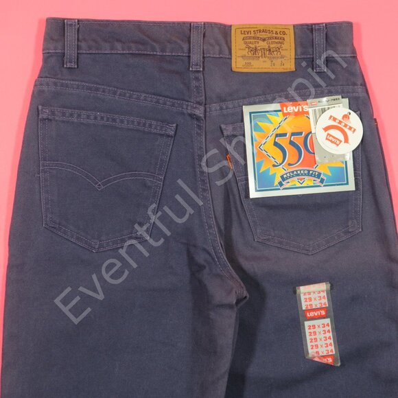 Vintage Levis 550 Jeans Mens 29 Purple Relaxed Fit Loose Student Denim 90s New - Picture 4 of 10